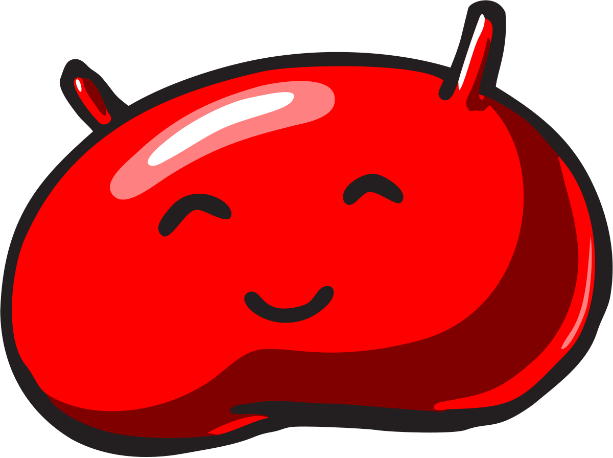 Jelly android. Android Jelly Bean. Логотип андроид. Android 4.1 Jelly Bean. Красный смайлик с рожками.