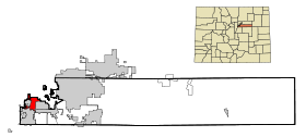 Arapahoe County Colorado Incorporated and Unincorporated areas Englewood Highlighted.svg