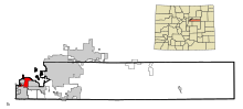 Arapahoe County Colorado Obszary zarejestrowane i nieposiadające osobowości prawnej Englewood Highlighted.svg