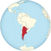 Localisation de l'Argentine sur une carte d'Amérique du Sud