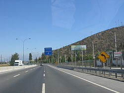 Autopista Central (Tramo Ruta 5) antes de llegar al Río Maipo