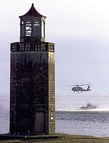 In 2000, prior to restoration. Avery Point Lighthouse 2000.jpg