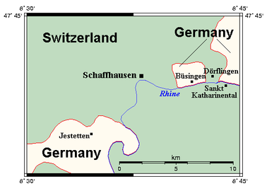 Map of Büsingen exclave.