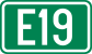 Cartouche signalétique représentant la E19