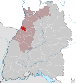 Läget för Karlsruhe i Baden-Württemberg