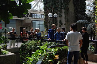 Volunteers touring the Barbican ahead of Wikimania
