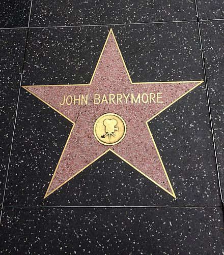 Barrymore's star on the Hollywood Walk of Fame