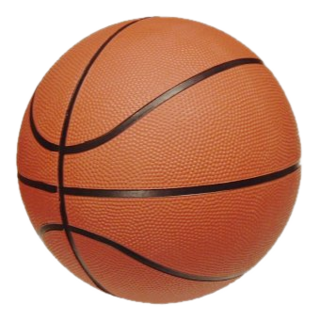 Basketball (ball) Inflated ball used for basketball games