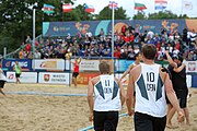 Deutsch: Beachhandball Europameisterschaften 2019 (Beach handball Euro); Tag 6: 7. Juli 2019 – Männerfinale, Dänemark-Norwegen 2:0 (25:18, 19:16) English: Beach handball Euro; Day 6: 7 July 2019 – Men's Final – Denmark-Norway 2:0 (25:18, 19:16)