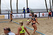 Deutsch: Beachhandball Europameisterschaften 2019 (Beach handball Euro); Tag 3: 4. Juli 2019 – Frauen, Hauptrunde Gruppe II, Ukraine-Italien 2:0 (20:16, 20:16) English: Beach handball Euro; Day 3: 4 July 2019 – Women Main Round Group II – Ukraine-Italy 2:0 (20:16, 20:16)