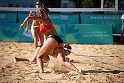 Deutsch: Beachvolleyball bei den Olympischen Jugendspielen 2018; Tag 8, 14. Oktober 2018; Mädchen, Achtelfinale – Bolivien-Puerto Rico 0:2 (18–21/18–21 ) English: Beach volleyball at the 2018 Summer Youth Olympics at 14 October 2018 – Girls Round of 16 – Bolivia-Puerto Rico 0:2 (18–21/18–21 )