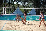 Deutsch: Beachvolleyball bei den Olympischen Jugendspielen 2018; Tag 8, 14. Oktober 2018; Mädchen, Achtelfinale – Mexiko-China 0:2 (15–21/16–21) English: Beach volleyball at the 2018 Summer Youth Olympics at 14 October 2018 – Girls Round of 16 – Mexico-China 0:2 (15–21/16–21)