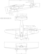 3-view line drawing of the Beechcraft AT-7 Navigator.