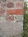 Benchmark on gatepost, Bryn Pydew - geograph.org.uk - 2452105.jpg