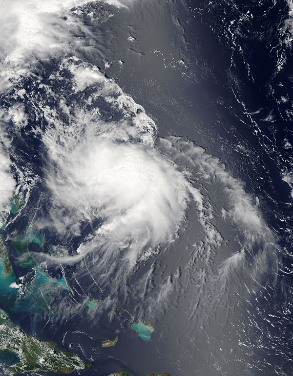 Bertha at peak intensity northeast of the Bahamas on August 4