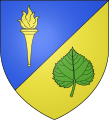 Tagliato: nel primo d'azzurro, alla torcia d'oro; nel secondo d'oro, alla foglia di tiglio di verde (Crottes-en-Pithiverais, Francia)