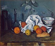 Boîte à lait, carafe et bol, par Paul Cézanne, musée de l'Ermitage.jpg