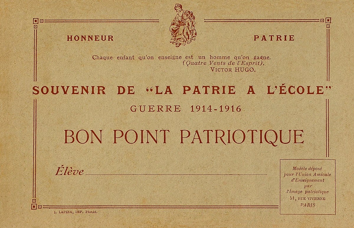 File Bon Point Patriotique Verso Annees 1914 1916 Fr Jpg Wikimedia Commons