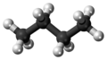 Ball-and-stick model of the butane molecule