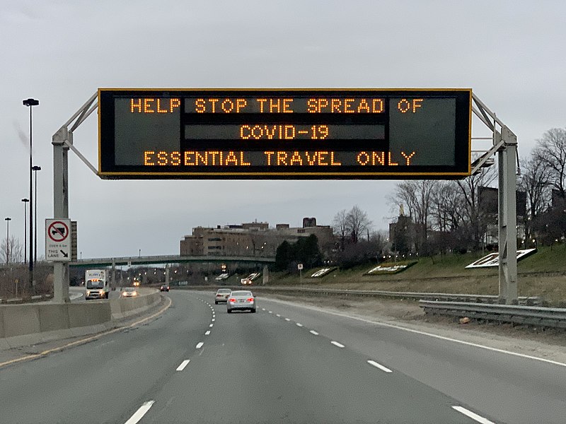 File:COVID-19 highway sign in Toronto, March 2020.jpg