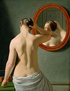 Vrouw voor de spiegel