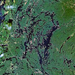 Сателитна снимка на язовира Кабонга