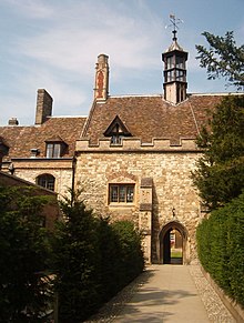 Exterior of the Hall, leading to the Deer Park. Cambridge Peterhouse Hall.JPG