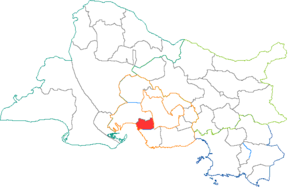 Kanton Martigues-Est na mapě departementu Bouches-du-Rhône