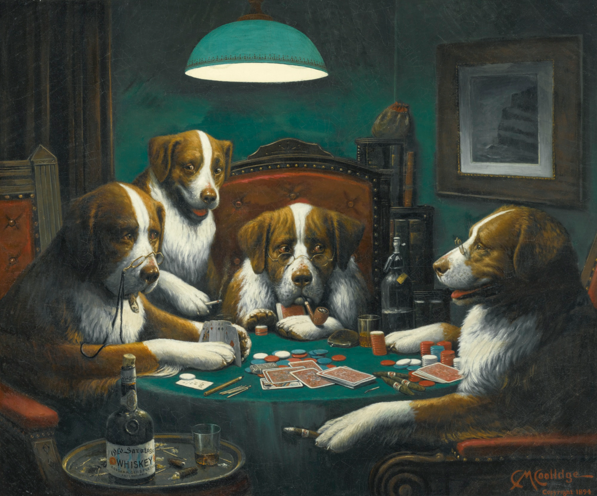 dogs playing cards original