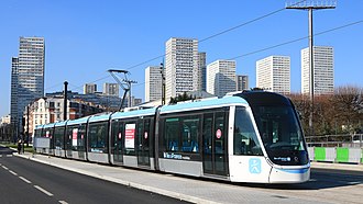 The T9 tramway in Paris was opened on the 10 April 2021. Citadis 405 ndeg907 a Porte de Choisy par Cramos.JPG