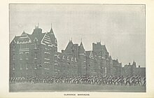 Parade ground at the new Clarence Barracks, 1899. Clarence Barracks, Portsmouth.jpg