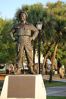 Medal of Honor recipient Emory Bennett's statue in Cocoa Riverfront Park