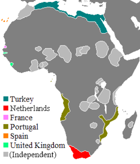 Европейские колонии в Африке к 1795 году