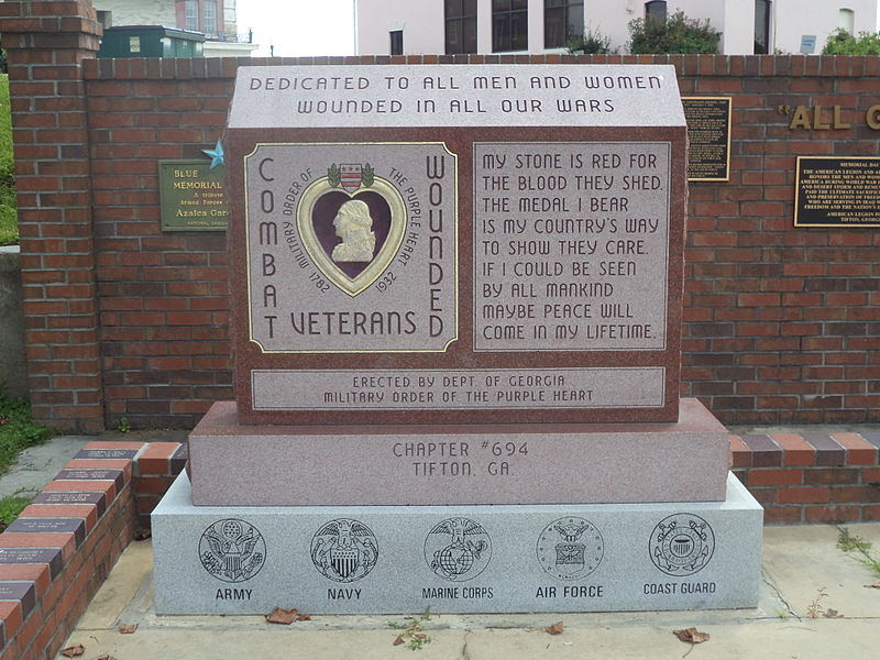 File:Combat Wounded Veterans memorial at Tifton Veterans Memorial Park.JPG