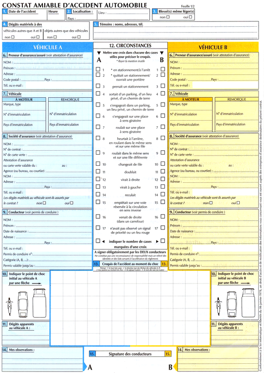 Constat Amiable Auto PDF, PDF, Véhicules