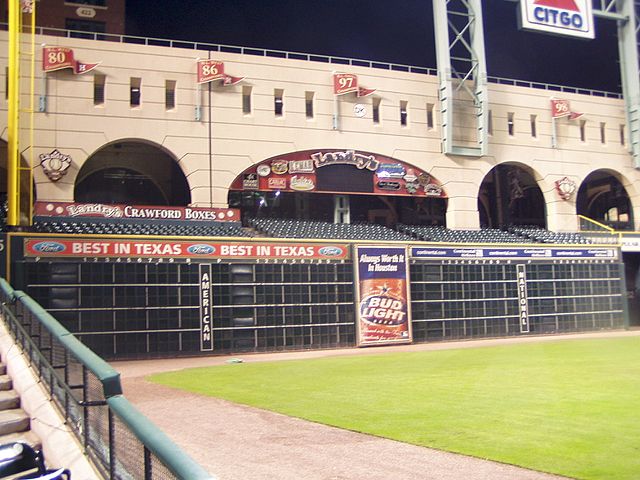 In 2003, Fertitta bought the naming rights to the Crawford Boxes at Minute Maid Park.
