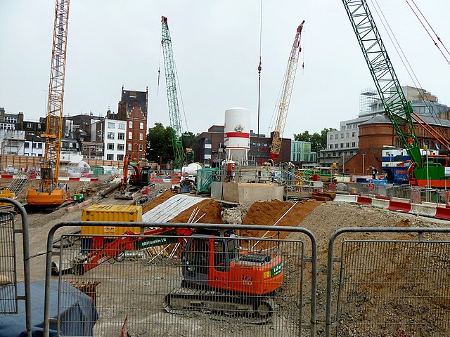 Construction of Tottenham Court Road Crossrail station