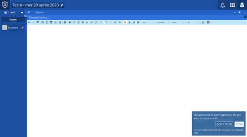 Cryptpad Testo