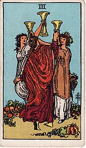 Three of Cups from the Rider-Waite tarot deck Cups03.jpg