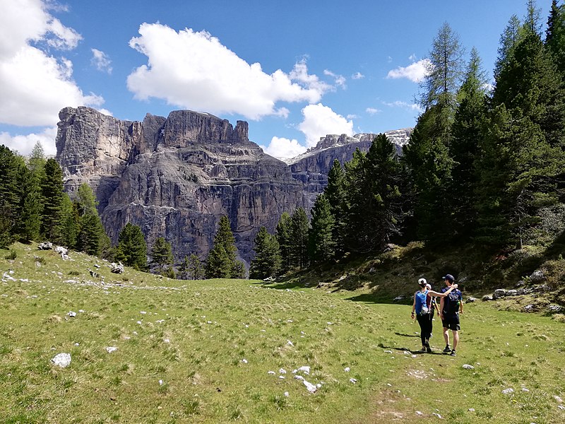 File:Der Weg von der Puez-Hütte, der ins Langental hinunter führt.jpg