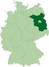 Map of Germany:Position of Brandenburg highlighted