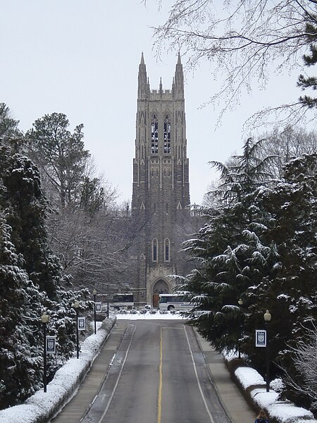 Duke Chapel in winter