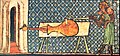 西歐最早的火炮，在瓦尔特·德·米利梅特所著《瓦尔特·德·米利梅特》一書中的彩圖，火炮發明年代大約在1326年。[7]