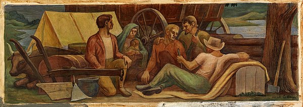 Study for Early Settlers (1940), Frank Cassara's mural at the post office in Eastpointe