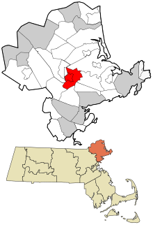 Essex County Massachusetts áreas incorporadas e não incorporadas Topsfield realçado.