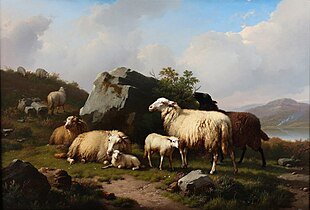 Paysage avec un troupeau de moutons (1867), collection américaine.