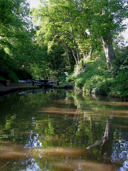 File:Evening reflections at Tyrley Bottom Lock, Shropshire - geograph.org.uk - 1332142.jpg