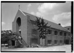 FRONTO KAJ FLANKO ALTECO, OBLIKVA OPINIO - Holy Redeemer Chinese Catholic Church kaj Lernejo, Vine Street kaj Ridge Avenue, Filadelfio, Philadelphia Distrikto, PA HABS PA, 51-PHILA, 557-2.
tif