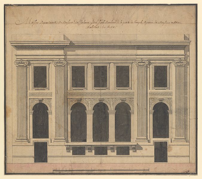 File:Façade of the Hôtel de Chavannes, Paris (recto); Plan of a Circular Room (verso).jpg