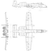 Fairchild Republic A-10 Thunderbolt II 3-view.svg